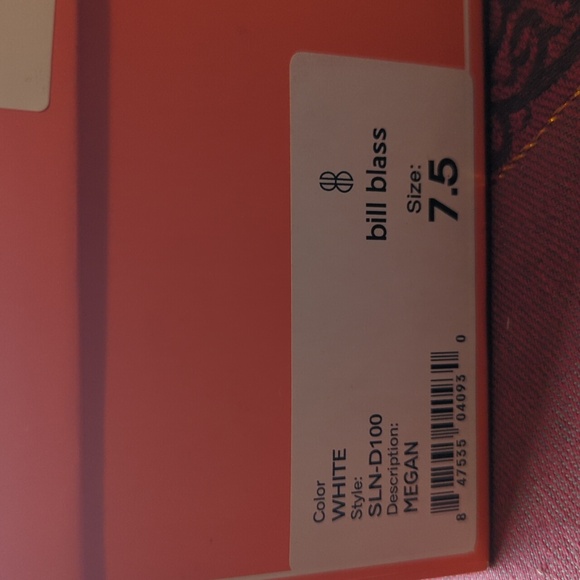 Bill Blass Megan slip on sandals white fringe Boho Women's 7.5 leather NEW NWB - Picture 9 of 9